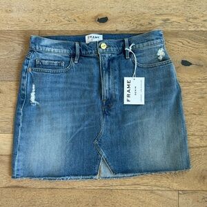 Frame New With Tags Denim Blue Mini Skirt Size 26